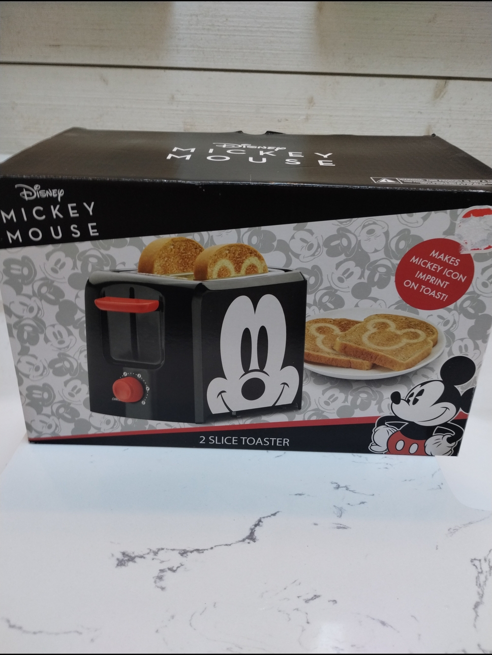 Disney Mickey Mouse Black and Red 2-Slice Toaster Boxed